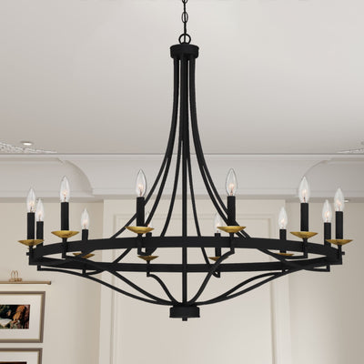 Fidenza 12-light Modern Farmhouse Empire Wagon Wheel Chandelier with UL - D40'' * H135''