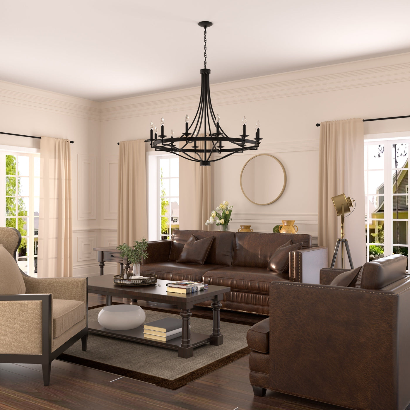 Fidenza 12-light Modern Farmhouse Empire Wagon Wheel Chandelier with UL - D40'' * H135''