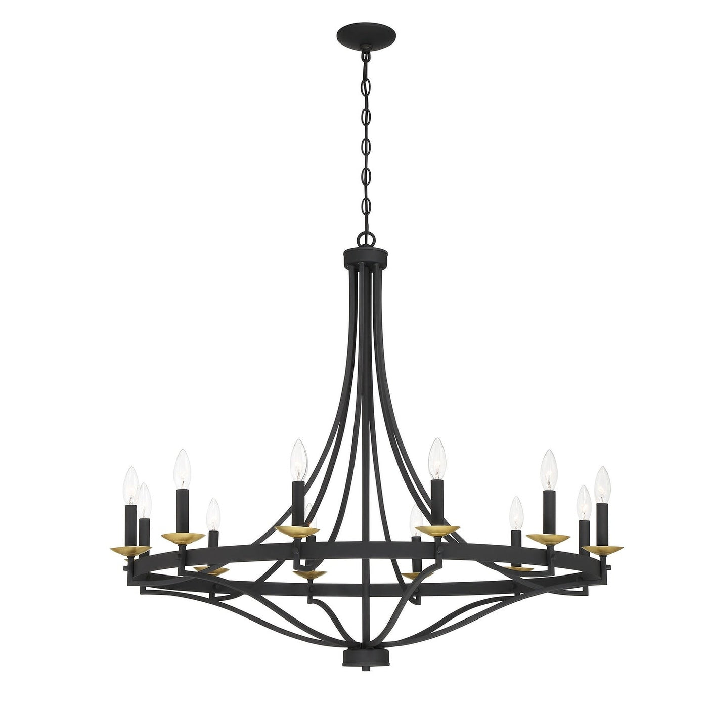 Fidenza 12-light Modern Farmhouse Empire Wagon Wheel Chandelier with UL - D40'' * H135''