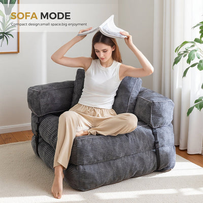 Foldable Sofa Bed,L-Shaped Floor Sofa Couch