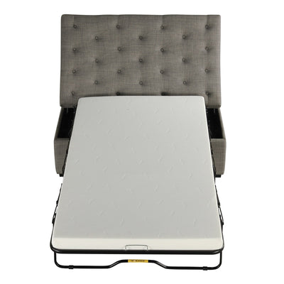 Folding Sofa Bed, 49.6 Ottoman with a Folding Sofa Bed, Convertible Ottoman Sleeper with Memory Mattress and Tufted Design