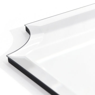 Frameless Rectangle Scalloped Beveled Wall Mirror, Bathroom, Vanity, Bedroom Mirror,1-beveled Edge - Clear