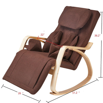 Full Massage Function Recliner Air Pressure Relaxation Chair Adjustable Rocking Chair with Cotton Fabric Cushion