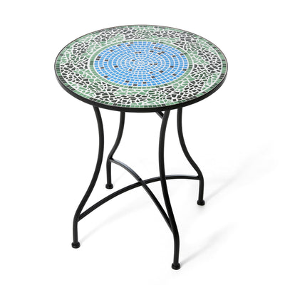 Glitzhome Outdoor Metal Folding Bistro Set 3PCS Patio Table Chairs