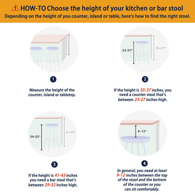 Glitzhome Set of 2 or 4 Modern Counter & Bar Height Wooden Swivel Bar Stools