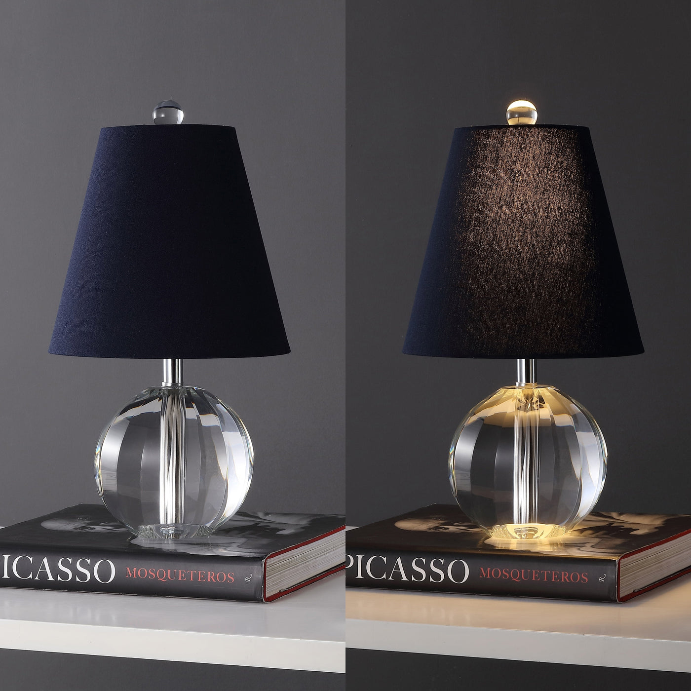 Goddard 16 Crystal Ball/Metal LED Table Lamp, By JONATHAN Y