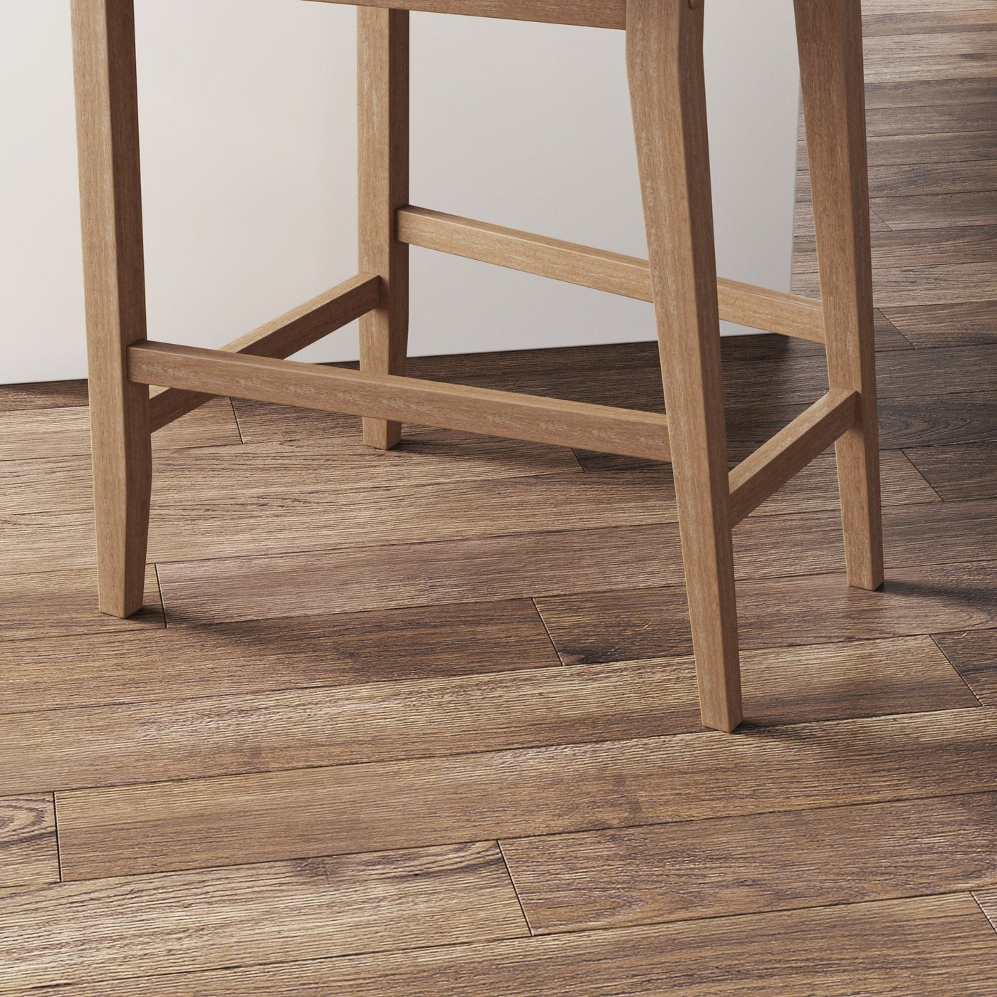 Gracie Modern Bar Stool, Boucle Upholstered Chair and Brushed Wooden Legs