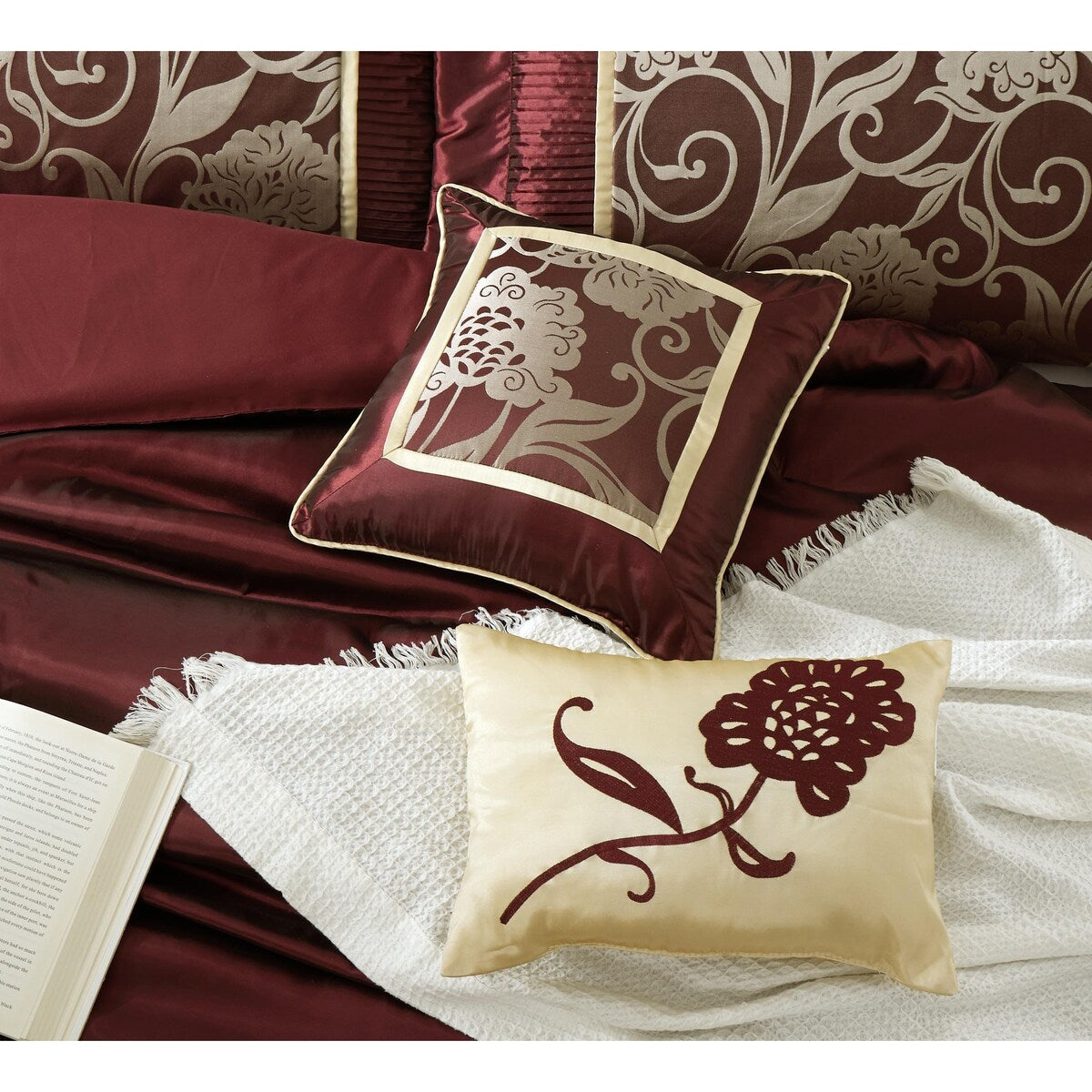 Nanshing Brie 9 Piece Floral Jacquard Comforter Set