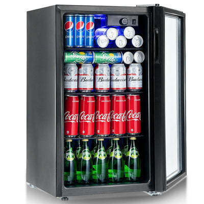 Gymax 120 Can Beverage Refrigerator Beer Wine Soda Drink Cooler Mini