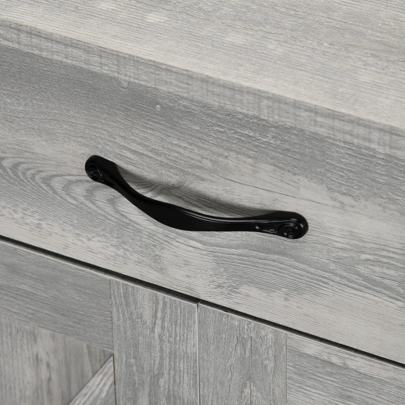 HOMCOM 32 Farmhouse Barn Door Style Sideboard Cabinet,Buffet Storage Cabinet Coffee Bar for Living Room or Entryway