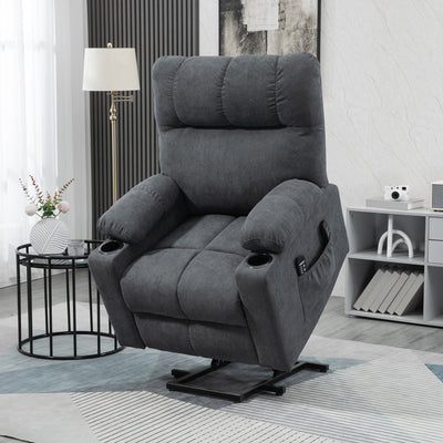 HOMCOM Electric Power Lift Chair Recliners for Elderly, Oversized Living Room Recliner Chair with Remote Control