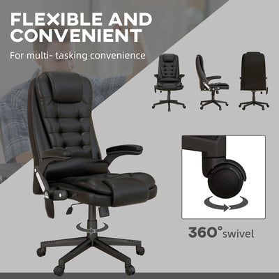 HOMCOM High Back Vibration Massage Office Chair with 6 Vibration Points, Beige