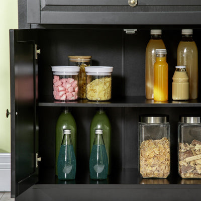 HOMCOM Modern Sideboard Buffet Cabinet with Storage Cupboards, 2 Drawers and Adjustable Shelves, Black