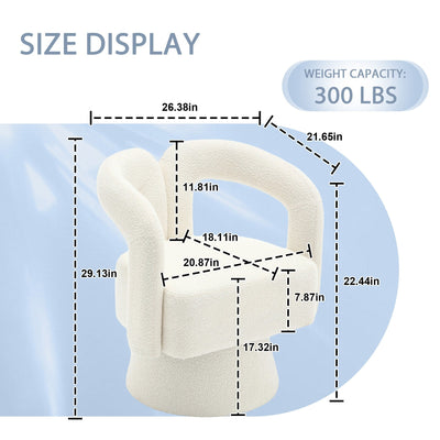 HOMEFUN Boucle Upholstered 360 Degree Swivel Cuddle Barrel Accent Chairs