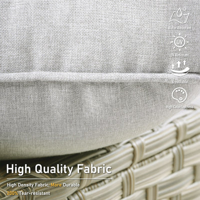 HOOOWOOO 2-piece High Back Wicker Rattan Outdoor Patio Chair Set