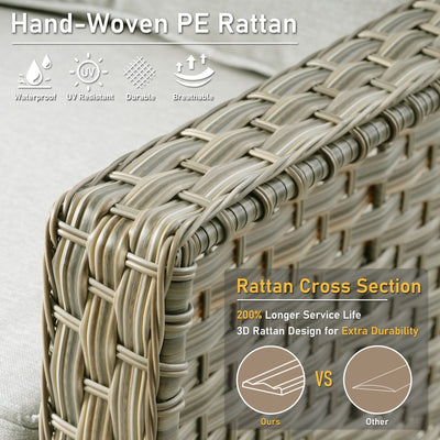 HOOOWOOO 2-piece High Back Wicker Rattan Outdoor Patio Chair Set