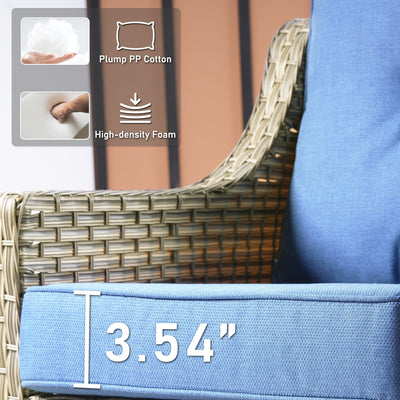 HOOOWOOO 2-piece High Back Wicker Rattan Outdoor Patio Chair Set