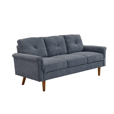 HOOOWOOO Mid-Century 3-Seat Upholstered Sofa with Wood Legs for Living Room