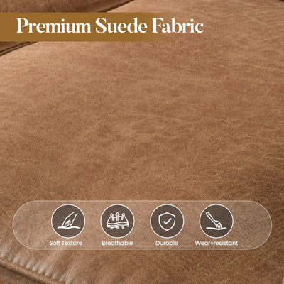 HOOOWOOO Mid-Century 3-Seat Upholstered Sofa with Wood Legs for Living Room