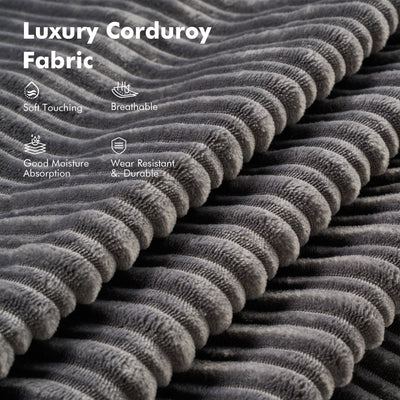 HOOOWOOO Modern Corduroy Fabric Folding Sofa Couch