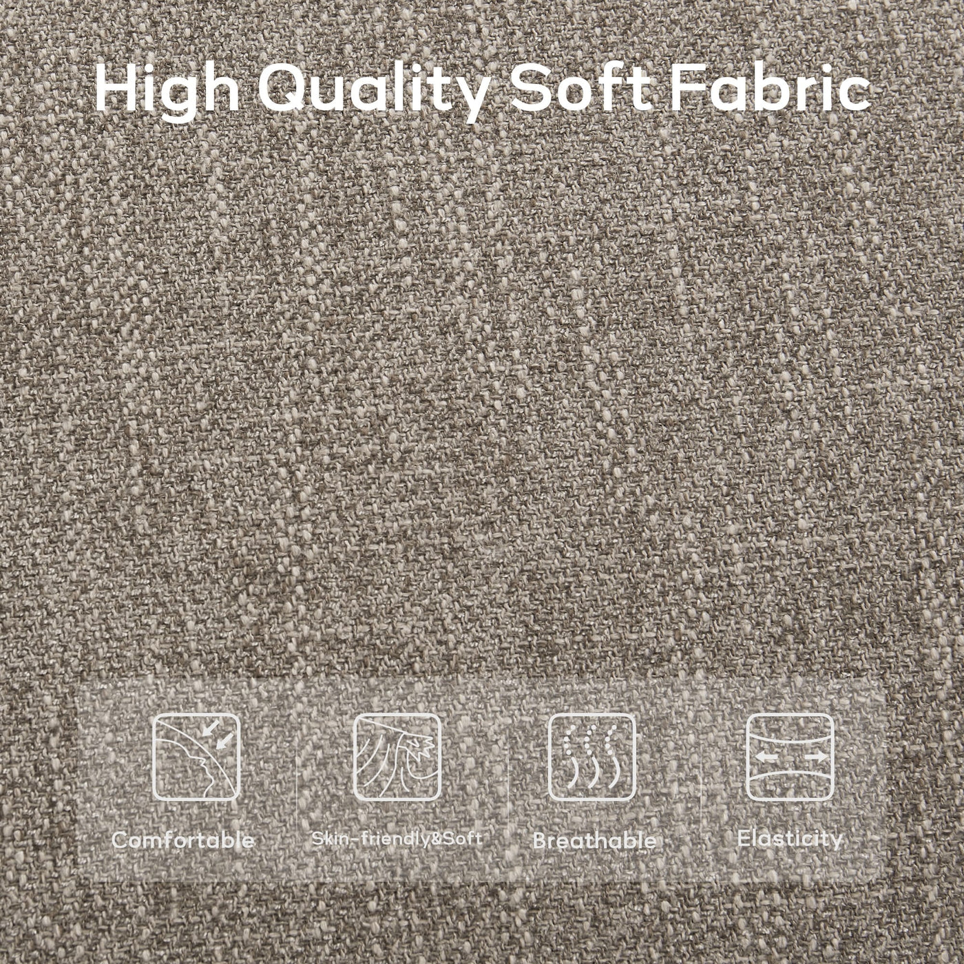 Upholstered Fabric Entryway Bench, Bedroom Bench for End of Bed Beige, Solid Wood 44-inch