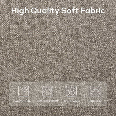 Upholstered Fabric Entryway Bench, Bedroom Bench for End of Bed Beige, Solid Wood 44-inch