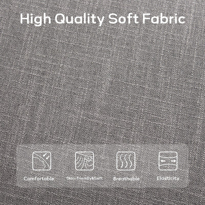 Upholstered Fabric Entryway Bench, Bedroom Bench for End of Bed Beige, Solid Wood 44-inch