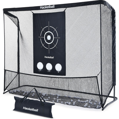 Haokelball Golf Net 10x7.5ft Golf Practice Net with Target Cloth Heavy Duty Golf Hitting Net