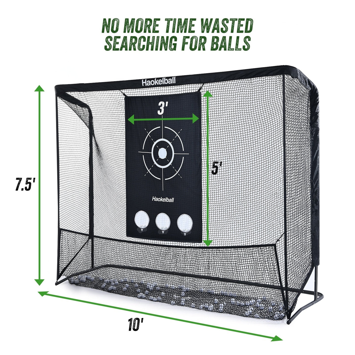 Haokelball Golf Net 10x7.5ft Golf Practice Net with Target Cloth Heavy Duty Golf Hitting Net