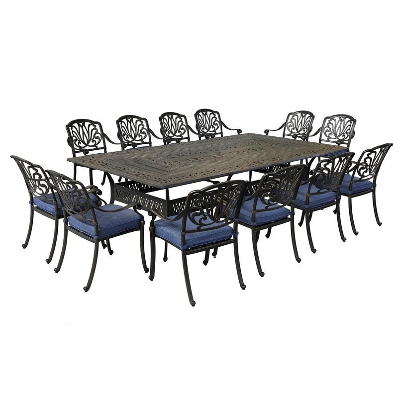 Manasquan 13-piece Gunmetal Aluminum Dining Set by Havenside Home