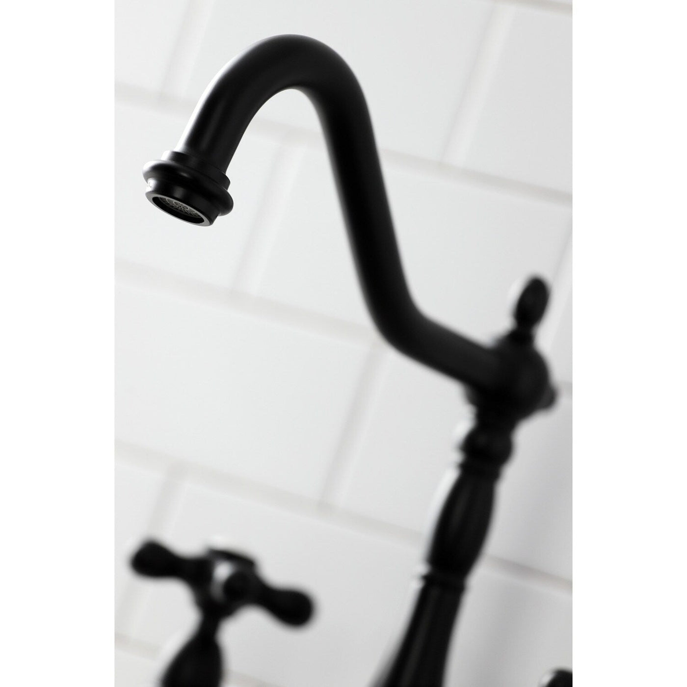 Heritage Bridge Kitchen Faucet with Brass Sprayer
