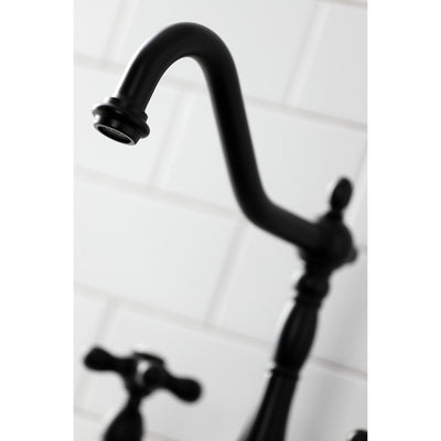 Heritage Bridge Kitchen Faucet with Brass Sprayer