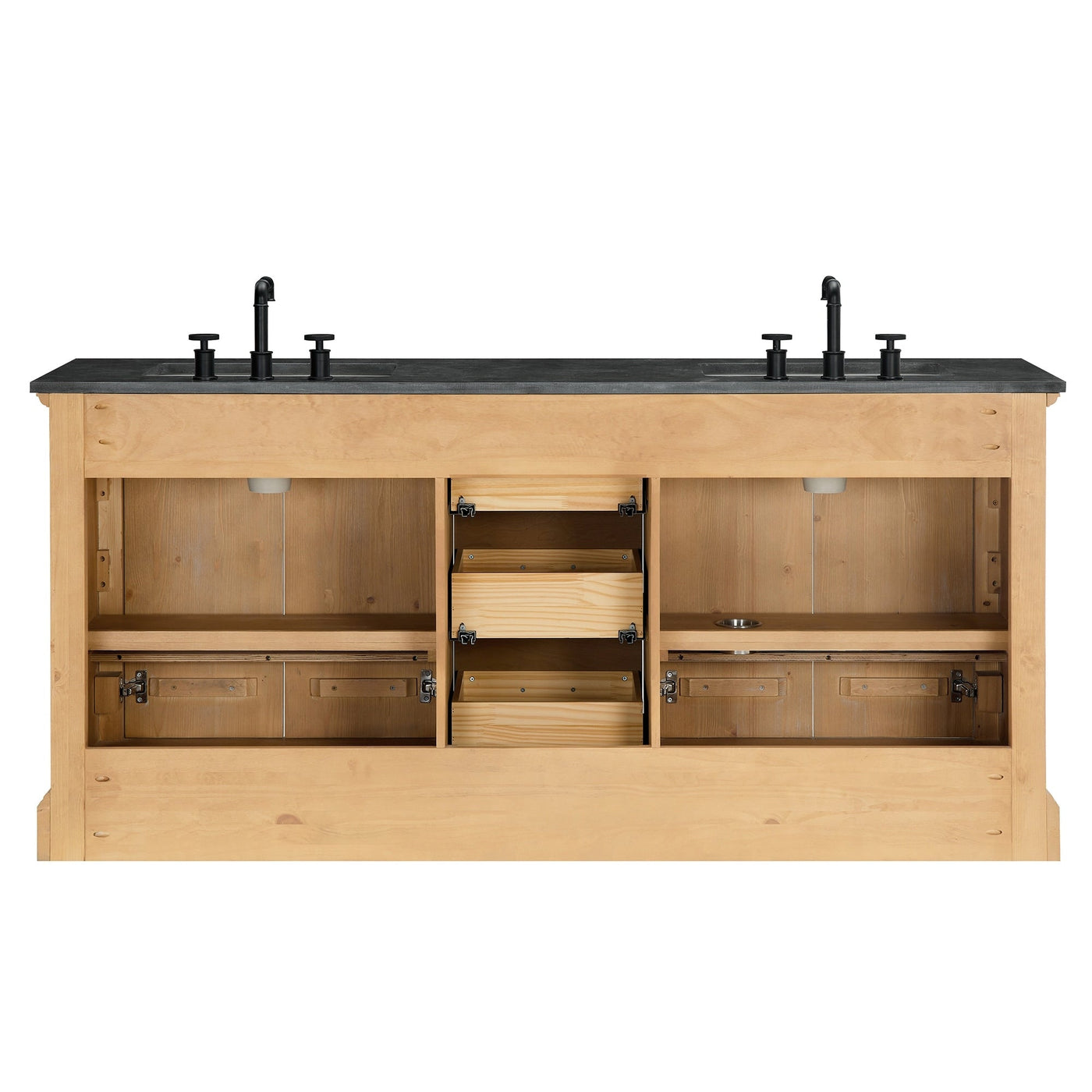 Hervas Bath Vanity with Natural Marble Top without Mirror