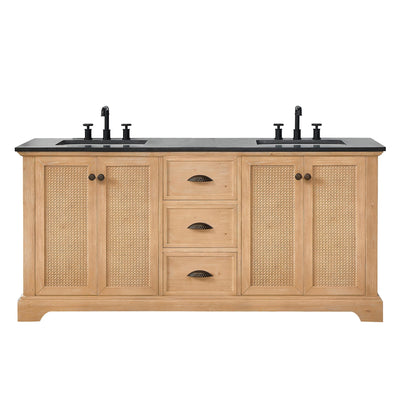 Hervas Bath Vanity with Natural Marble Top without Mirror