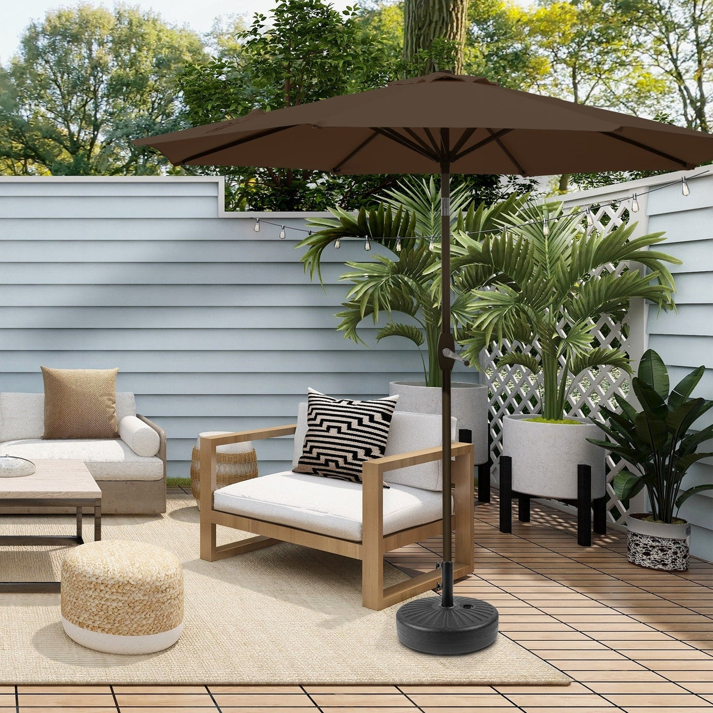 Holme 9-foot Patio Umbrella and Base Stand