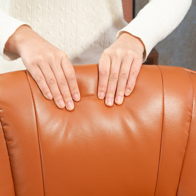 HomCom Faux Leather Adjustable Manual Swivel Base Recliner Chair with Comfortable and Relaxing Footrest