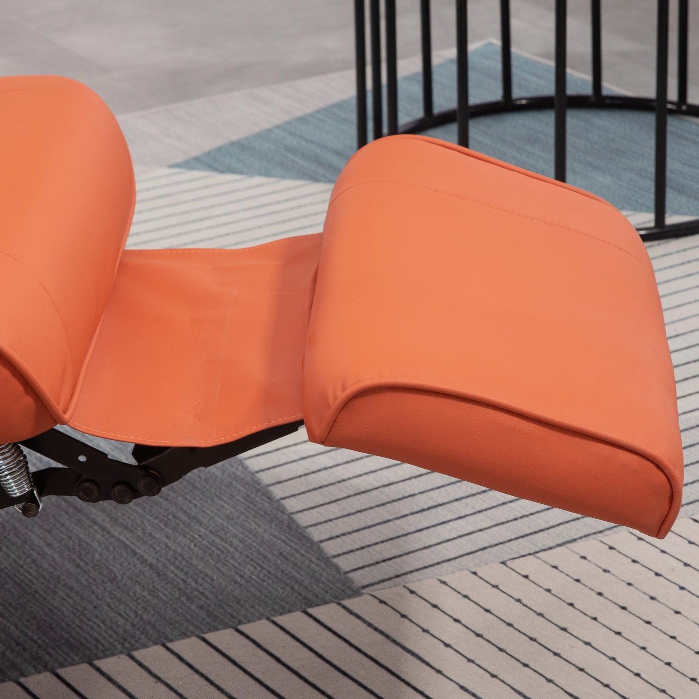 HomCom Faux Leather Adjustable Manual Swivel Base Recliner Chair with Comfortable and Relaxing Footrest