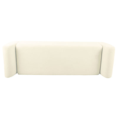 HomePop Modern Sherpa Storage Bench with Wood Legs