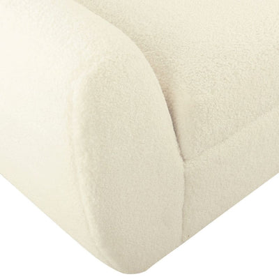 HomePop Modern Sherpa Storage Bench with Wood Legs