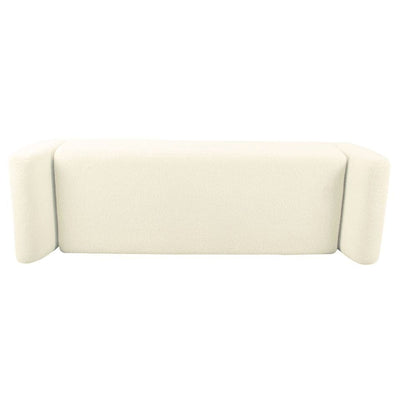 HomePop Modern Sherpa Storage Bench with Wood Legs