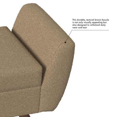 HomePop Modern Sherpa Storage Bench with Wood Legs