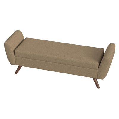 HomePop Modern Sherpa Storage Bench with Wood Legs