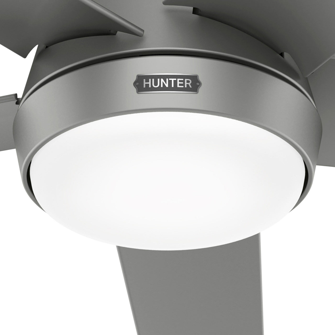 Hunter 52 Skyflow Outdoor Ceiling Fan w/ LED Light Kit, Wall Control - Coastal Modern Contemporary - WeatherMax - WET-RATED!