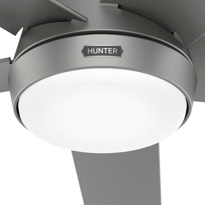Hunter 52 Skyflow Outdoor Ceiling Fan w/ LED Light Kit, Wall Control - Coastal Modern Contemporary - WeatherMax - WET-RATED!