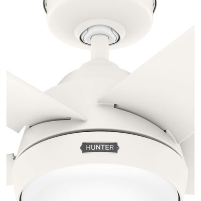 Hunter 52 Skyflow Outdoor Ceiling Fan w/ LED Light Kit, Wall Control - Coastal Modern Contemporary - WeatherMax - WET-RATED!