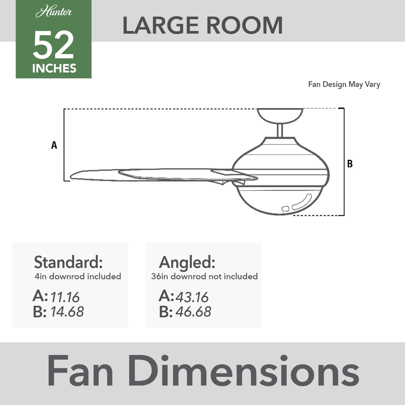Hunter 52 Skyflow Outdoor Ceiling Fan w/ LED Light Kit, Wall Control - Coastal Modern Contemporary - WeatherMax - WET-RATED!