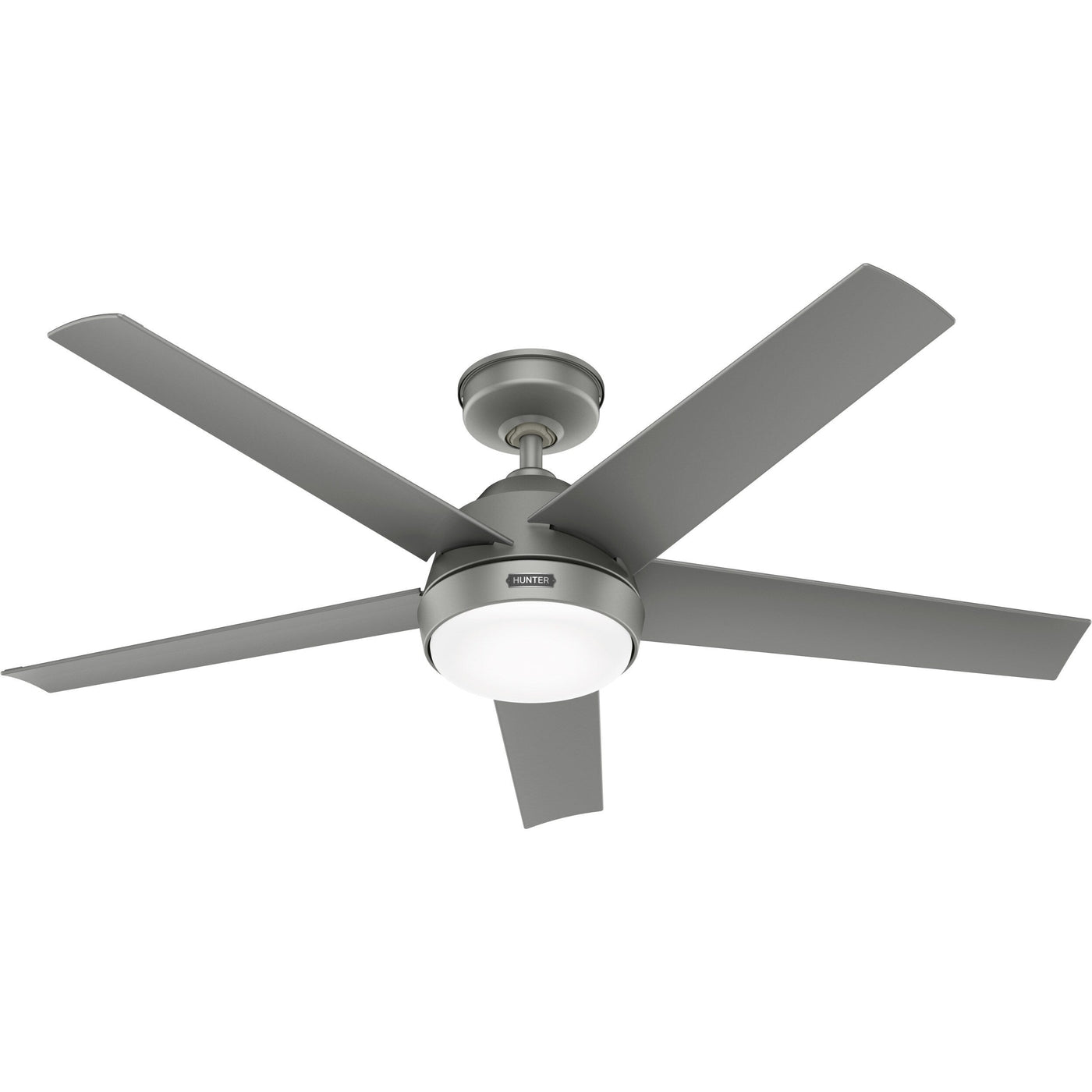 Hunter 52 Skyflow Outdoor Ceiling Fan w/ LED Light Kit, Wall Control - Coastal Modern Contemporary - WeatherMax - WET-RATED!
