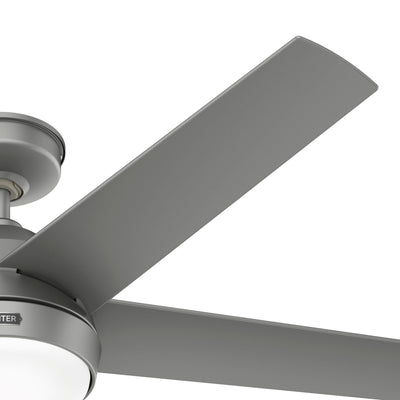 Hunter 52 Skyflow Outdoor Ceiling Fan w/ LED Light Kit, Wall Control - Coastal Modern Contemporary - WeatherMax - WET-RATED!