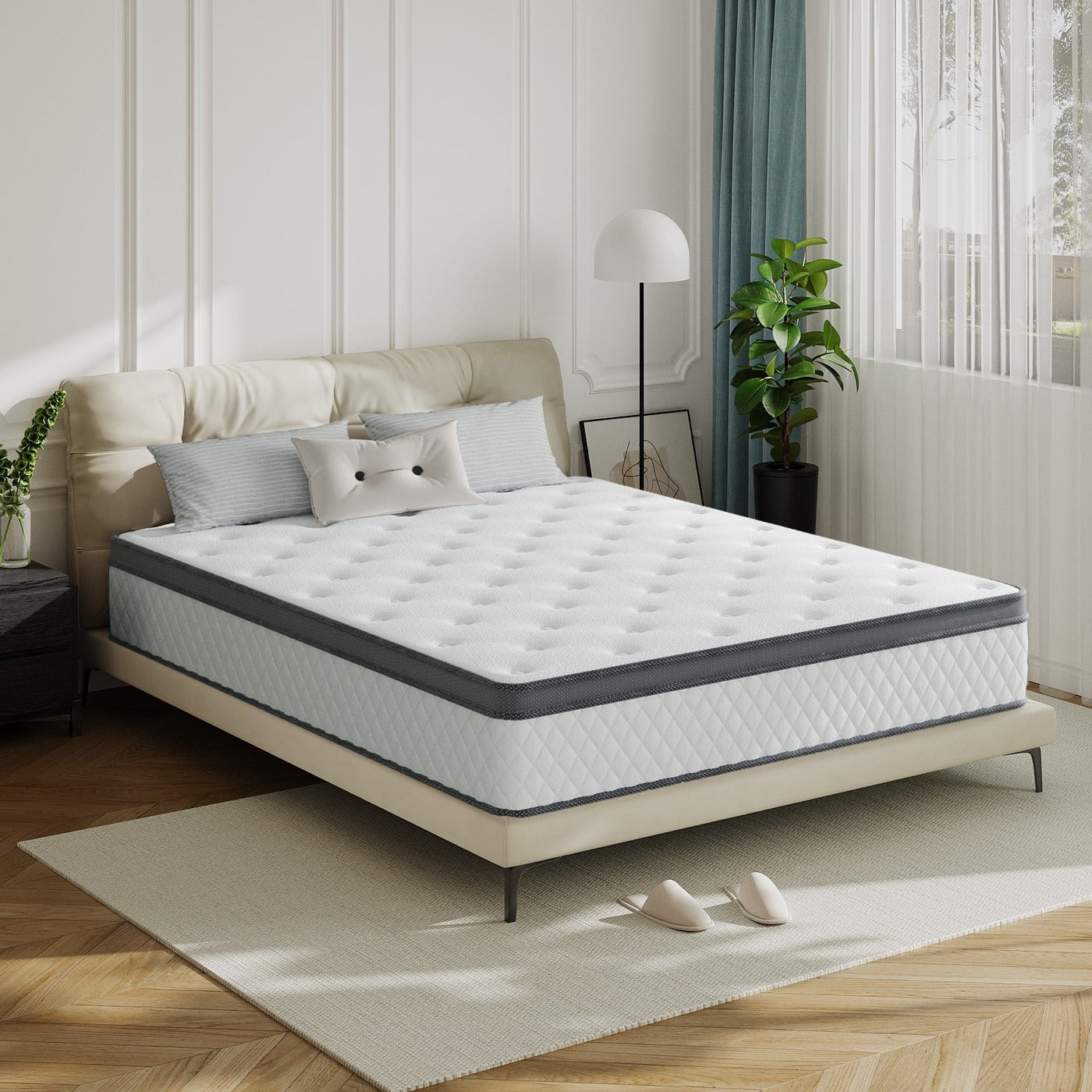 SweDrea 12 in. Medium Hybrid Memory Foam Mattress with CertiPUR-US and Oeko-TEX , Featuring Bamboo Charcoal Absorption.