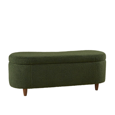 INK IVY Bailey Boucle-Style Curved Storage Accent Bench
